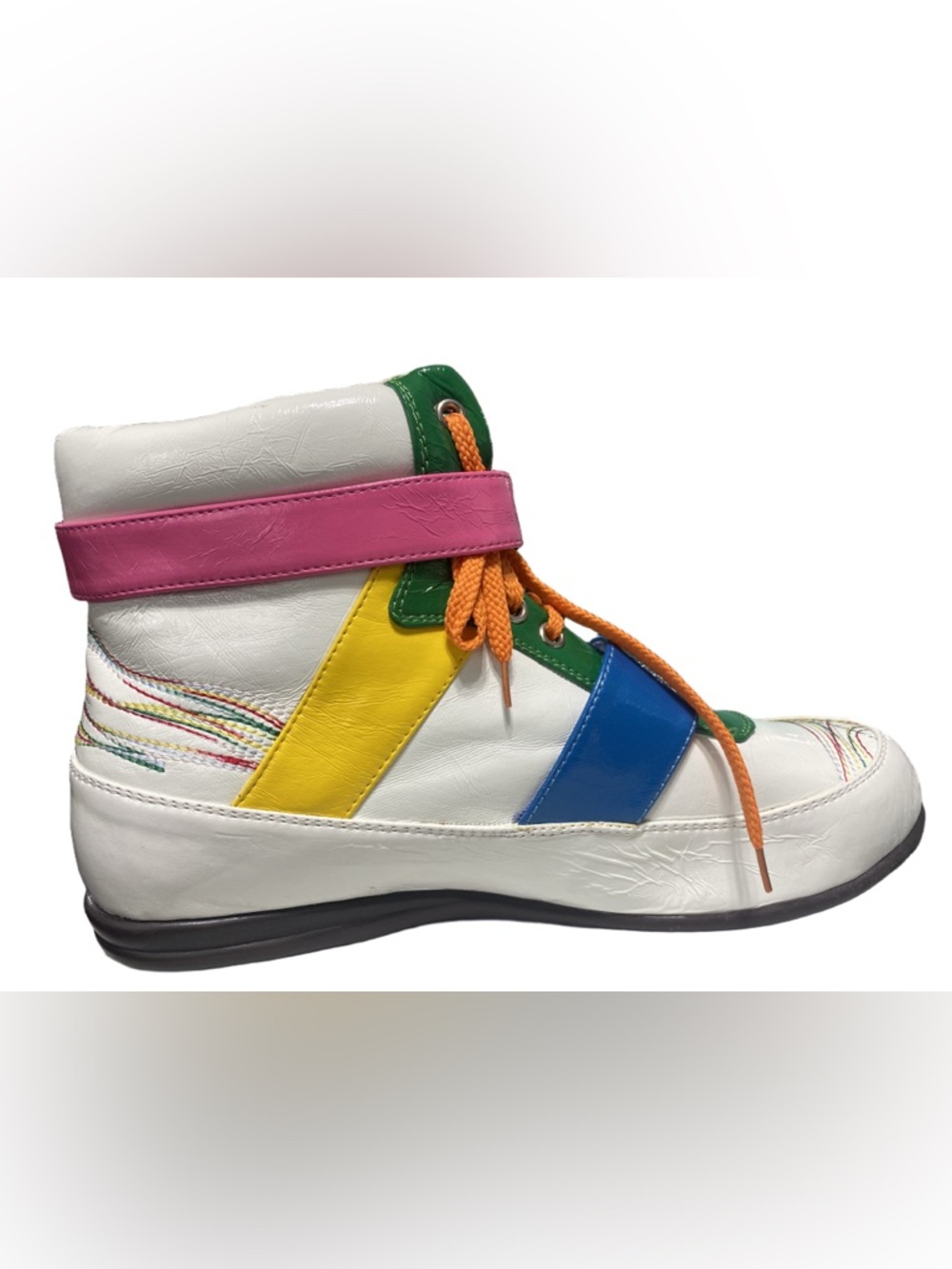 Nyla Ryder Rainbow Multi-Color High Top Sneakers Patent Retro Glam Size 11 - Picture 7 of 11
